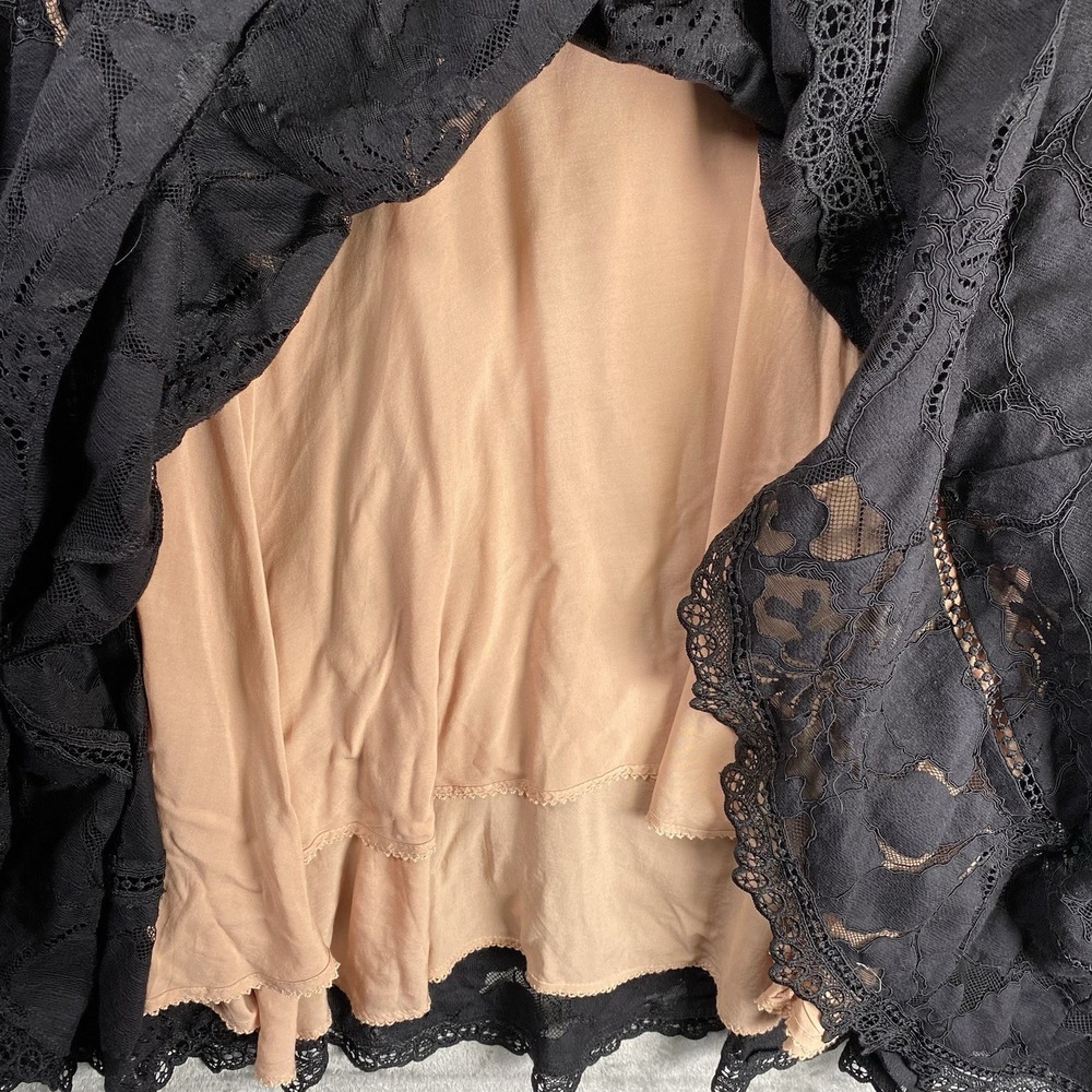 Anthropologie Dress Womens Sz 6 Black Slim Lace Maxi Floral Cocktail Evening - Picture 3 of 16